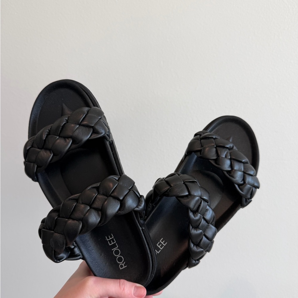 New Black Braided Sandals